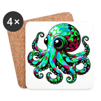 Octopus - Coasters (set of 4) - white - Front