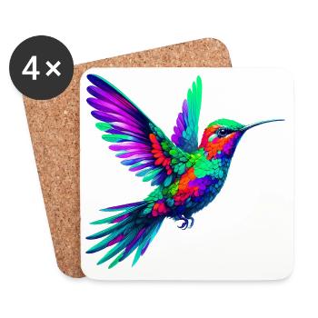 Colibri - Dessous de verre (lot de 4) - blanc - Devant