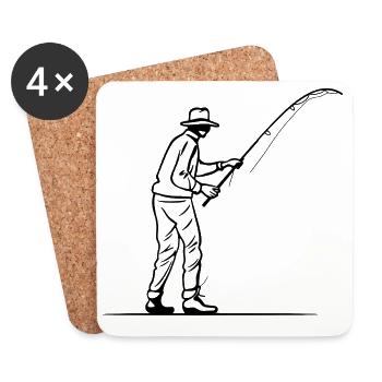 Pêcheur - Dessous de verre (lot de 4) - blanc - Devant