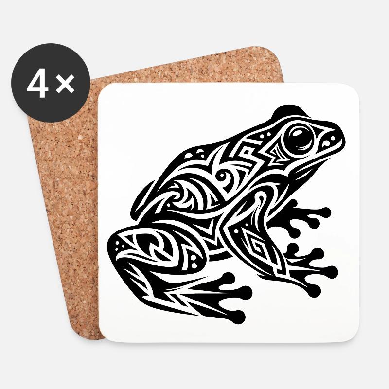 frog tattoo - Coasters (set of 4) - white