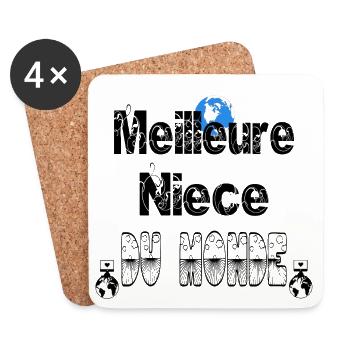 Meilleure Nièce du Monde - Dessous de verre (lot de 4) - blanc - Devant
