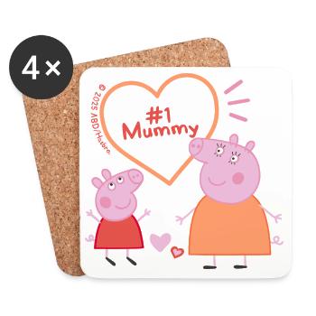 Peppa Pig Design No. 1 Mummy Pig With Peppa - Coasters (set of 4) - white - Front