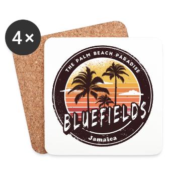 Bluefields Jamaïque – Palm Beach Paradise - Dessous de verre (lot de 4) - blanc - Devant