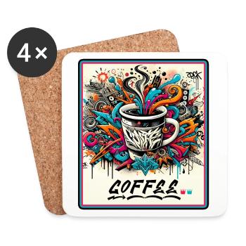Coffee Graffiti Explosion - Coasters (set of 4) - white - Front
