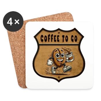 Coffee to Go – Vintage Style - Coasters (set of 4) - white - Front
