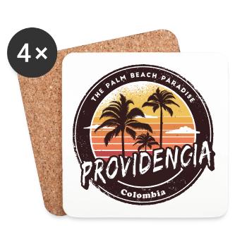 Providencia Palmiers Plage Design - Dessous de verre (lot de 4) - blanc - Devant