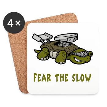 Fear of slowness turtle - Coasters (set of 4) - white - Front