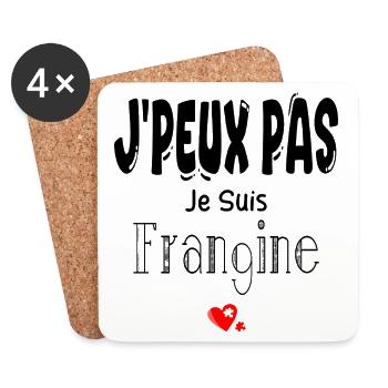J'Peux Pas Je suis Frangine - Dessous de verre (lot de 4) - blanc - Devant