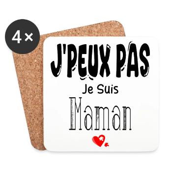 J'Peux Pas Je suis Maman - Dessous de verre (lot de 4) - blanc - Devant