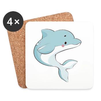 Dolphin - Coasters (set of 4) - white - Front
