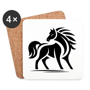 Horses Tribal - Coasters (set of 4) - white - Front