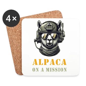 Alpaca in action - Coasters (set of 4) - white - Front