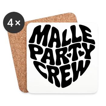 Malle Party Crew - Untersetzer (4er-Set) - Weiß - Vorne