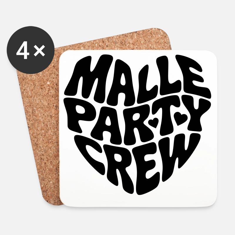 Malle Party Crew - Untersetzer (4er-Set) - Weiß