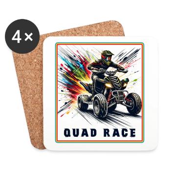 Course de quad – Explosion de vitesse - Dessous de verre (lot de 4) - blanc - Devant