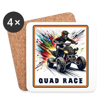 Course de quad – Explosion de vitesse - Dessous de verre (lot de 4) - blanc - Devant