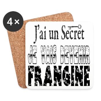 J'ai un Secret Je vais Devenir Frangine - Dessous de verre (lot de 4) - blanc - Devant