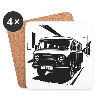 Van Cult Tour - Coasters (set of 4) - white - Front