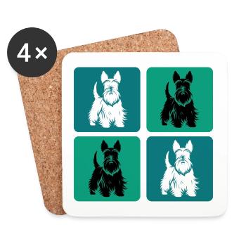 Scottish Terrier Vintage Design - Coasters (set of 4) - white - Front
