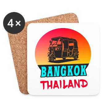 Bangkok Tuk-Tuk Thailand Design - Coasters (set of 4) - white - Front