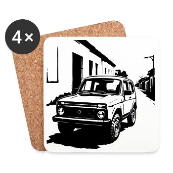 Off-road legend classic - Coasters (set of 4) - white - Front