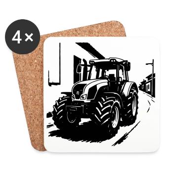Tractor Power Vintage - Coasters (set of 4) - white - Front