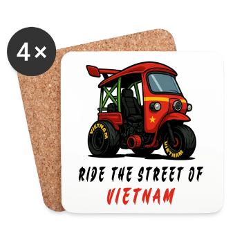 Vietnam Tuk-Tuk Racing - Untersetzer (4er-Set) - Weiß - Vorne