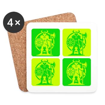 Norse Viking Silhouette - Coasters (set of 4) - white - Front