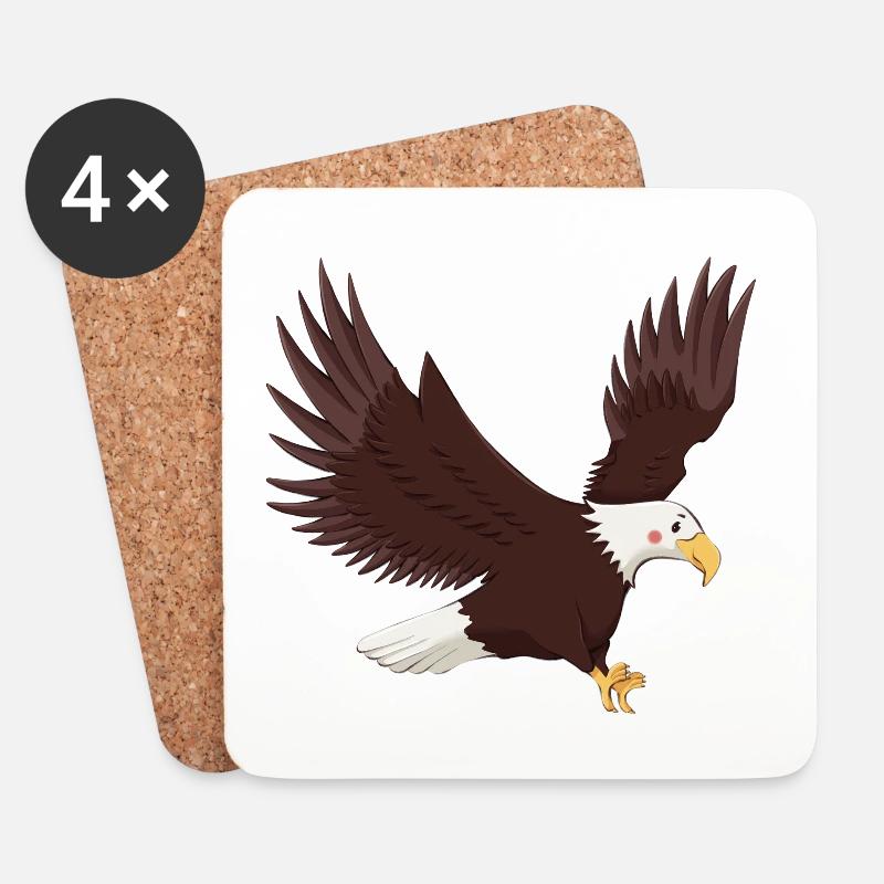 Adler - Untersetzer (4er-Set) - Weiß