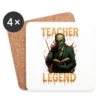 Lehrer Legende – Kultiger Schulheld - Untersetzer (4er-Set) - Weiß - Vorne