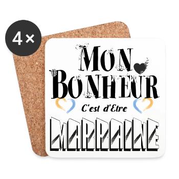 Mon Bonheur C'est d'Etre Marraine - Dessous de verre (lot de 4) - blanc - Devant