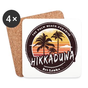 Hikkaduwa Beach Sri Lanka Palmiers Design - Dessous de verre (lot de 4) - blanc - Devant