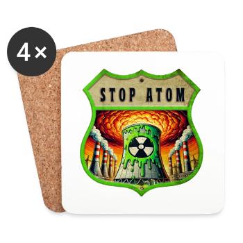 Stop Atom Crest Design - Coasters (set of 4) - white - Front