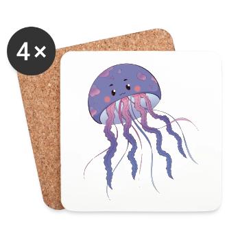 Jellyfish - Coasters (set of 4) - white - Front