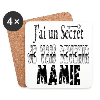 J'ai un Secret Je vais Devenir Mamie - Dessous de verre (lot de 4) - blanc - Devant
