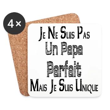 Pas un Papa Parfait Mais je suis Unique - Dessous de verre (lot de 4) - blanc - Devant