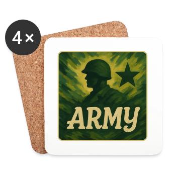 Armee Soldaten Design - Untersetzer (4er-Set) - Weiß - Vorne
