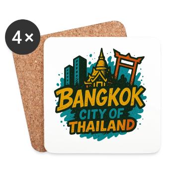 Bangkok Thailand Design - Coasters (set of 4) - white - Front