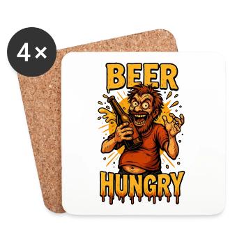 Bier Hunger Design - Untersetzer (4er-Set) - Weiß - Vorne