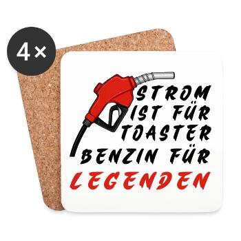 Benzin für Legenden - Untersetzer (4er-Set) - Weiß - Vorne