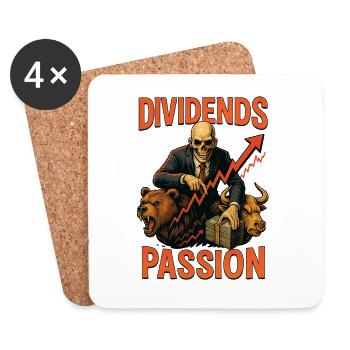Dividendes Passion Marché boursier - Dessous de verre (lot de 4) - blanc - Devant