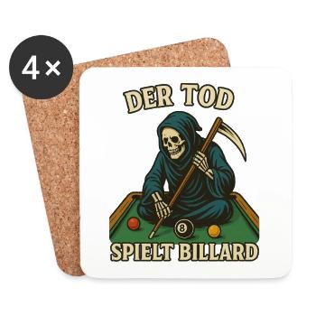 Der Tod spielt Billard - Untersetzer (4er-Set) - Weiß - Vorne