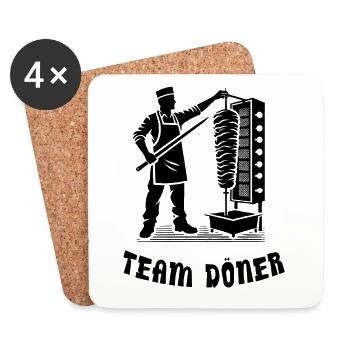 L’équipe Döner - Dessous de verre (lot de 4) - blanc - Devant