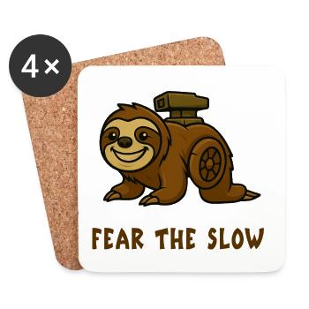 Peur de la lenteur - Sloth Design - Dessous de verre (lot de 4) - blanc - Devant