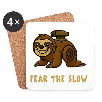 Peur de la lenteur - Sloth Design - Dessous de verre (lot de 4) - blanc - Devant