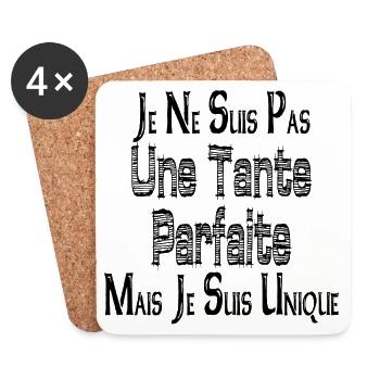 Pas une Tante Parfaite Mais je suis Unique - Dessous de verre (lot de 4) - blanc - Devant