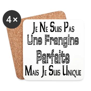 Pas une Frangine Parfaite Mais suis Unique - Dessous de verre (lot de 4) - blanc - Devant