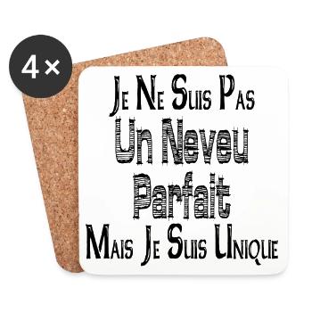 Pas un Neveu Parfait Mais je suis Unique - Dessous de verre (lot de 4) - blanc - Devant