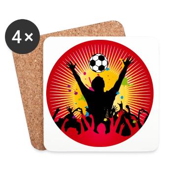 Football fan power – une atmosphère pure dans le stade - Dessous de verre (lot de 4) - blanc - Devant
