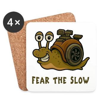 Fear of Slowness - Snail Design - Coasters (set of 4) - white - Front